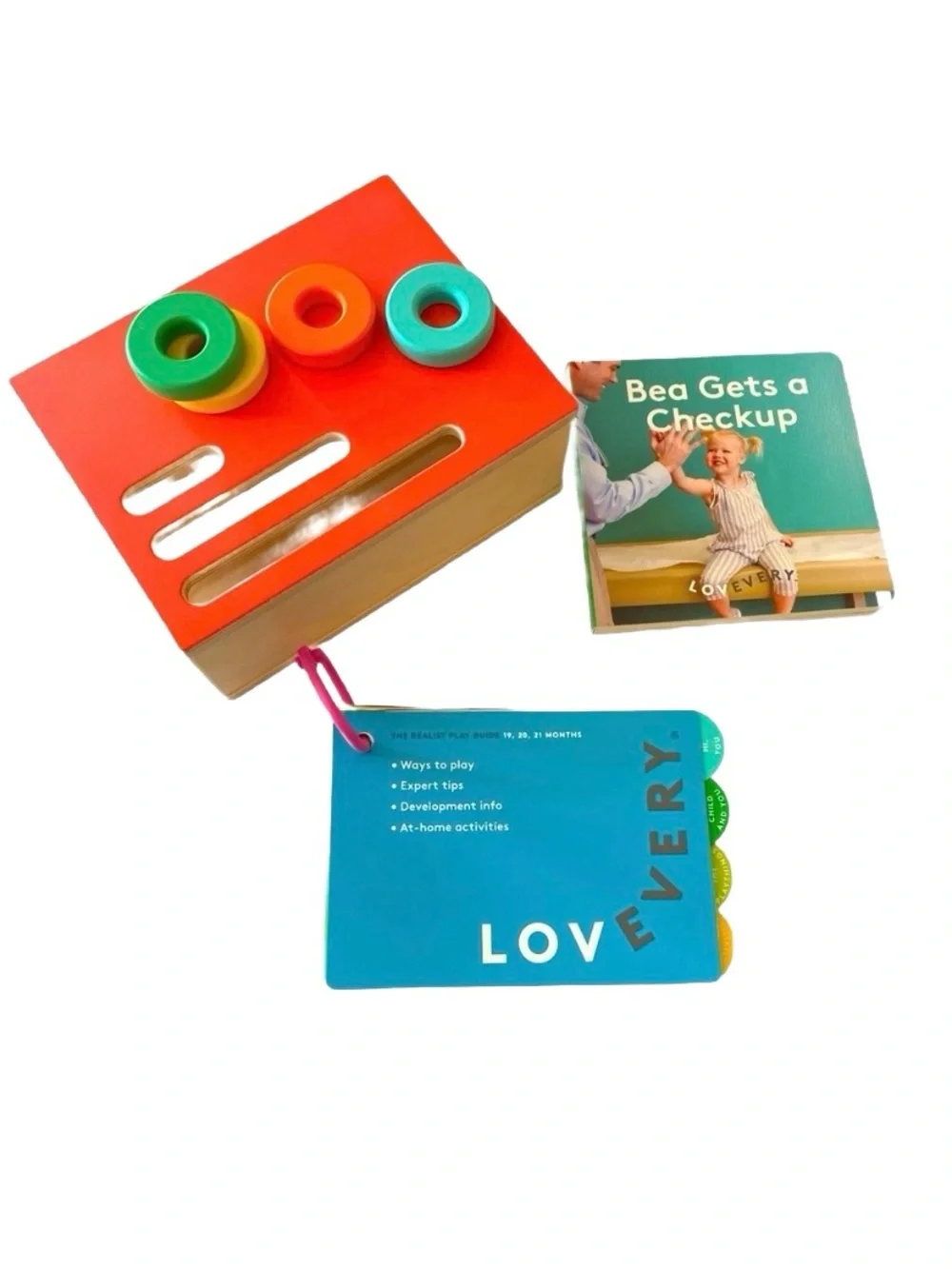 ✨LOVEVERY Wooden Count & Slide Ring Chute With Book & Guide 19,20,21 Months